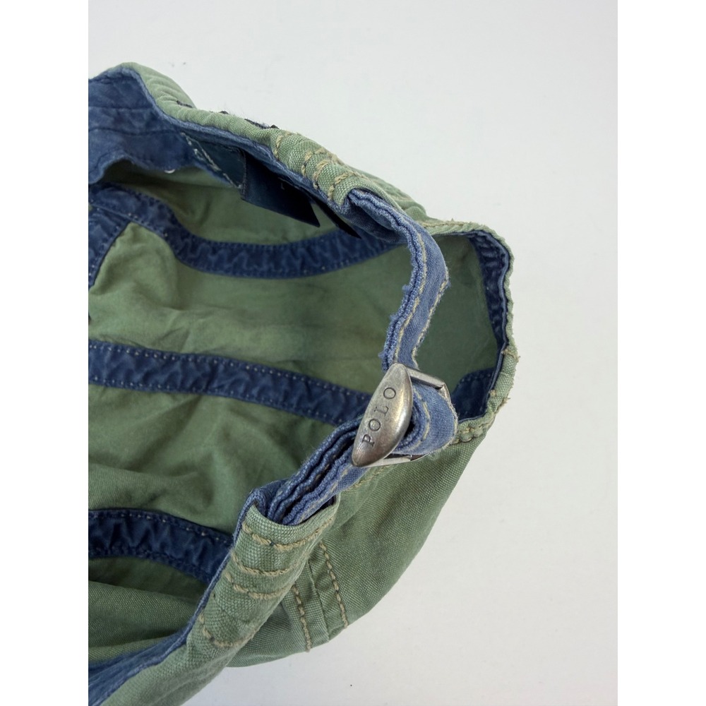 Polo Ralph Lauren Summer Hat Cap One Size Green Strapback Pony Vintage - Picture 9 of 9